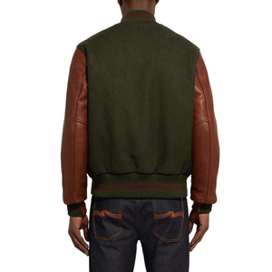 2025 Wholesale <b>Men</b> Custom Cotton Fleece Baseball Jacket Letterman Blank Hooded Varsity Jacket - Product Image 2