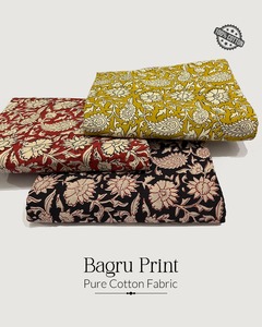 Floral Design Indian Hand Block Print Soft Cotton Summer Clothing Fabric Handmade Dressmaking Running Fabric By Meter OEM ODM - Product Image 4