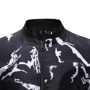 New Fashion <b>White</b> Sublimation Printed Casual <b>Men</b> Slim Fit Outer Wear Customize <b>Jacket</b> Winter High Quality Varsity <b>Jacket</b> Hip Hop - Product Image 3
