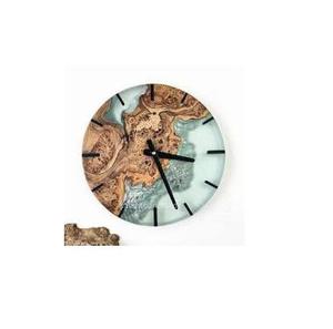 Horloge murale ronde contemporaine en résine époxy et bois, finition brillante, idéale pour offrir, décoration intérieure, pour restaurant, hôtel - Product Image 5
