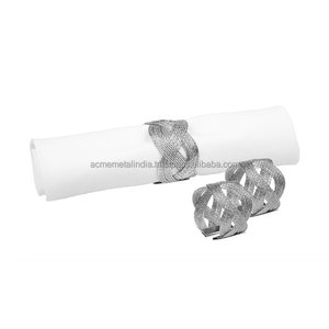 Stainless Steel Napkin <b>Ring</b> With <b>Silver</b> Finished Perfect for Wedding and Birthday Party Events <b>Set</b> of 2 Deluxe Quality - Product Image 1
