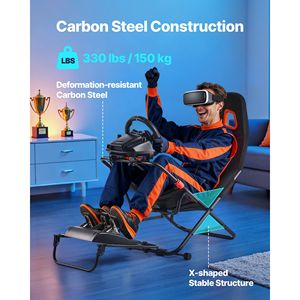 Support de volant de course pliable et portable, simulateur de direction réglable, largeur de siège de 18,5 pouces, compatible avec Logitech - Product Image 3