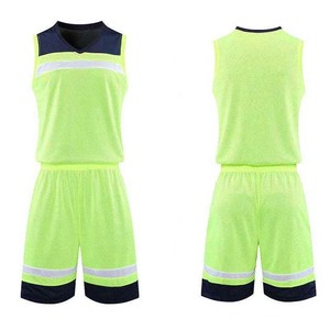 Ensemble de maillots et shorts de basketball pour adultes, col en V, impression par sublimation, 100% polyester, uniformes - Product Image 6