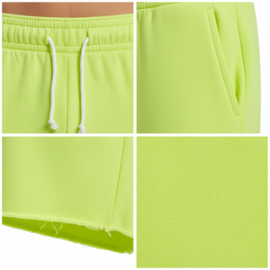 Men Cotton Fleece Knee Length Shorts Lightweight Relaxed Fit <b>Elastic</b> Waist Comfortable Summer Wear Solid Colour Short Pants - Product Image 6