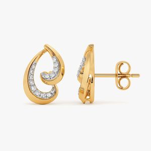 Pendientes de Oro Amarillo con Doble Lágrima de Diamante Cultivado en Laboratorio - Product Image 1