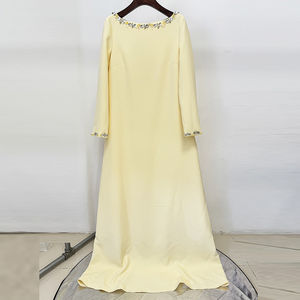 ชุดเดรสแฟชั่นสำหรับงานปาร์ตี้ผู้หญิง แบบเรียบง่าย ประดับลูกปัด ทรงหลวม ชุดราตรียาว ชุดเดรสยาวประดับลูกไม้สำหรับงานปาร์ตี้ผู้หญิง - Product Image 3