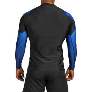 Vente en gros de rashguard MMA respirant personnalisé imprimé en sérigraphie pour hommes, t-shirt à manches courtes, chemise BJJ en spandex/polyester - Product Image 3