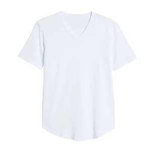 High Quality <b>Men's</b> V-neck Fleece T-Shirts with Customized Logo Eco-Friendly Anti-Pilling Quick Dry 220g Wholesale Price - Product Image 2