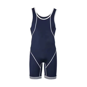 เสื้อกล้ามมวยปล้ำผู้ชายแบบพอดีตัว ผลิตจากโพลีเอสเตอร์/สแปนเด็กซ์ ระบายอากาศได้ดี แห้งเร็ว เป็นมิตรกับสิ่งแวดล้อม น้ำหนัก 180 กรัม ผลิตในประเทศปากีสถาน รับพิมพ์ลายตามสั่ง - Product Image 1