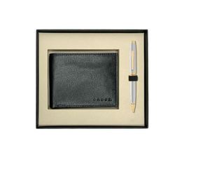 Set de Regalo Cross Coventry Chrome Medalist: Bolígrafo y Cartera de Cuero para Unisex – Combo Premium, Corporativo y Personal - Product Image 1