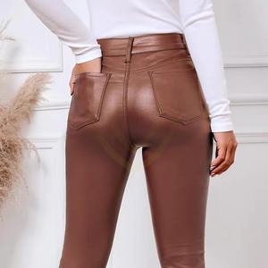 Pantalones de Cuero para Mujer al por Mayor, Cintura Elástica, Estilo Casual de Invierno, Ropa Urbana de Alta Calidad, Estilo Moderno - Product Image 5