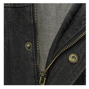 Veste en jean foncé pour homme, style workwear, col rabattu, fermeture éclair, plusieurs poches, coupe classique, pour l'automne - Product Image 6