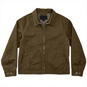Wholesale 100% Cotton Casual <b>Covered</b> <b>Button</b> Eco-Friendly Winter Varsity Jacket Unisex Breathable Quick Dry Stand Collar - Product Image 2