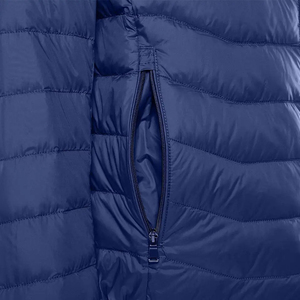Customize <b>Men's</b> Stand Collar Padded Bubble Jacket High Quality Solid Blue Color Insulated Zipper Style Outdoor Jacket For <b>Men</b> - Product Image 5