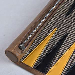 Caja de Backgammon de Viaje Personalizada de Alta Calidad y Ecológica, Tablero de Backgammon de Cuero o PU, Juego de Backgammon - Product Image 3