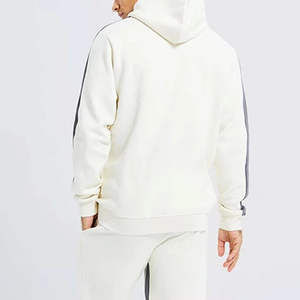 Conjunto de chándal acampanado personalizado al por mayor para mujer y hombre, sudadera con capucha y pantalones de chándal de pierna ancha, fabricante de ropa urbana de forro polar en blanco para venta al por mayor - Product Image 4