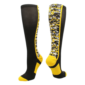 Black Yellow Knee High <b>Running</b> <b>Socks</b> Breathable Knitted Striped Pattern Adult Sport <b>Compression</b> <b>Socks</b> Summer - Product Image 1