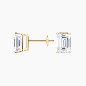 Boucles d'oreilles classiques solitaires à quatre griffes avec diamant - Product Image 2