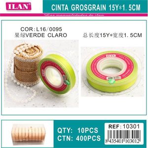 ริบบิ้นอิลัน กรอสเกรน 15Y 1.5ซม. สีเขียวอ่อน สำหรับงานประดิษฐ์ - Product Image 2