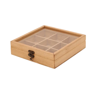 Caja de Especias de Madera de Acacia, Caja Decorativa para Especias de Cocina, Caja para Especias Segura para Alimentos, Cajas para Almacenar Especias - Product Image 1