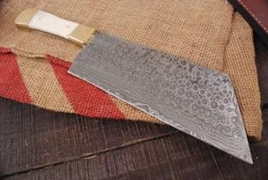 Couteau à découper en acier de Damas avec manche en os, couteau de cuisine professionnel fait à la main - Product Image 3