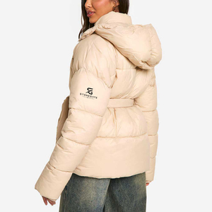 Ladies Windproof Puffer Jacket <b>Winter</b> Warm Hooded <b>Padding</b> Outdoor Fashion Solid Color Lightweight New Quality Custom Logo <b>Coat</b> - Product Image 5