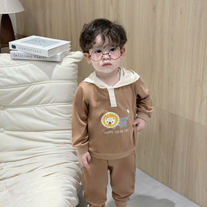 เสื้อผ้าเด็กสไตล์เกาหลีคุณภาพสูง ชุดฮู้ดดี้ผ้าฝ้ายพิมพ์ลายการ์ตูน สวมใส่สบาย แฟชั่นสำหรับเด็กผู้ชายวัยเตาะแตะ - Product Image 4