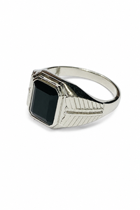 <b>Black</b> Onyx <b>Stone</b> <b>Ring</b> in 925 Sterling <b>Silver</b> KLSR12402 - Product Image 4