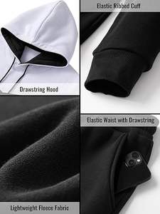 Conjunto deportivo de 2 piezas para hombre, sudadera con capucha y pantalones de chándal, estilo informal y atlético. - Product Image 5