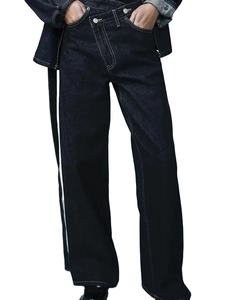 Pantalones vaqueros rectos para mujer, moda 2025, ropa de calle para mujer, pantalones de mezclilla, pantalones de pierna ancha informales holgados de cintura alta - Product Image 4