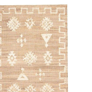 FIYAN Comfortable Jute Carpet <b>Mats</b> Machine Made Short Hair Embroidered Rug Antimicrobial PET Friendly Modern Living Room Bedroom - Product Image 5