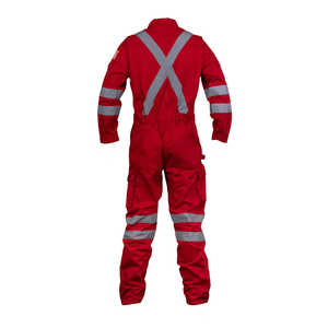 Overoles pequeños rojos Premium Hi Vis Producto de seguridad de alta visibilidad con cremallera en la pierna - Product Image 2