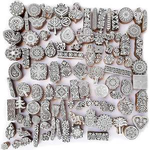 Set de Sellos de Madera Vedela Naturals con Diseños Bohemios para Estampado, para Mayores de 14 Años, para Bordes de Sarees, Manualidades con Henna, Tela, Papel, Arcilla y Cerámica - Product Image 4