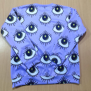 Sudadera Unisex con Estampado Completo, Diseño de Ojos Sublimado, Cuello Redondo, Estilo Urbano, Poliéster, OEM ODM - Product Image 4