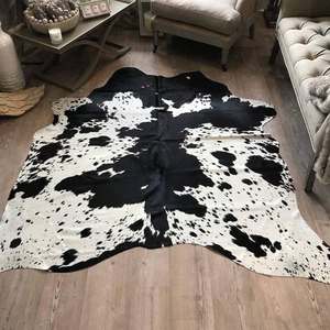 Tapis en cuir de vachette véritable, résistant aux taches, motif animal, décoration d'intérieur, tapis de sol pour salon - Product Image 3