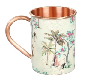 Mug en cuivre à motif floral - Product Image 1