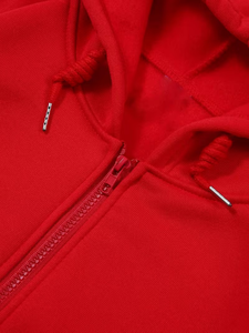 Custom Women's Casual Winter Hoodie Your Design Elegant Hooded Sweatshirt Versatile Drawstring Kangaroo Pocket <b>Zip</b>-Front 100% - Product Image 4