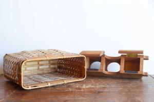 ตะกร้าตกปลาไม้ไผ่สานแบบญี่ปุ่น ของตกแต่งชายฝั่ง ขนาด 9x9.5x3 นิ้ว ตะกร้าเก็บของสานมือ ของตกแต่งบ้านสไตล์เรียบง่าย ผู้ผลิตและจำหน่าย - Product Image 5