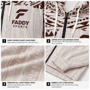 Nouvelle Arrivée 2026 – Sweat à Capuche Personnalisé à Motifs Polynésiens – Vente en Gros Direct Usine OEM ODM – Sweat à Capuche Entièrement Zippé à Imprimé Tribal - Product Image 4
