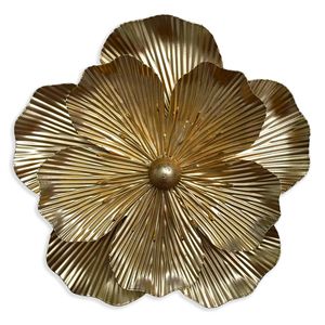 Nouveauté : Décoration murale moderne et décorative en métal, forme ronde, motif floral, pour décoration intérieure ou extérieure - Product Image 4