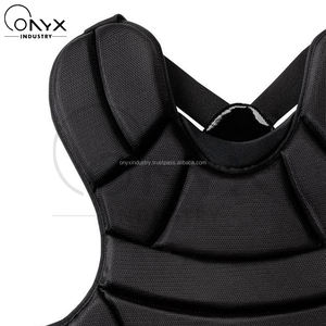 Protège-poitrine de baseball noir uni pour jeunes et adultes, léger, respirant, résistant aux chocs, rembourrage flexible - Product Image 3