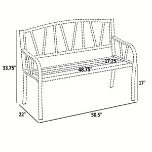 Banc de jardin noir pour l'extérieur, avec accoudoirs, pour la terrasse, le porche ou la cour - Product Image 6