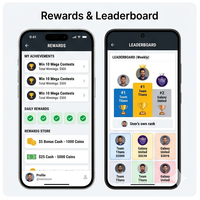 Aplicación Híbrida de Deportes de Fantasía RoyalCraft Enterprise: Crea Equipos, Juega Ligas, Gana Premios, Estadísticas de Partidos en Vivo