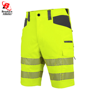 Pantalones Cortos de Trabajo de Alta Visibilidad para Hombre, Color Naranja, Secado Rápido, Impermeables, con Cinta Reflectante y Logotipo Personalizado - Product Image 5