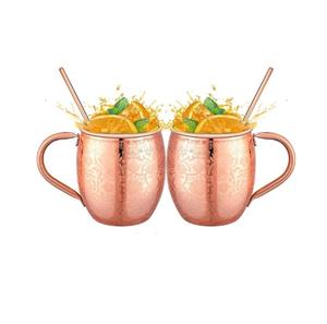 Tazas Moscow Mule con Diseño Floral Grabado, Taza Mule de Cobre Plateado con Asa, Tazas Grandes de Acero Inoxidable Martillado - Product Image 6