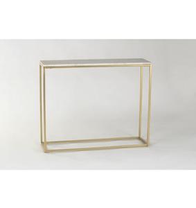 Modern <b>Gold</b> Metal <b>Console</b> <b>Table</b> with Marble Top for Entryway Living Room Furniture - Product Image 3