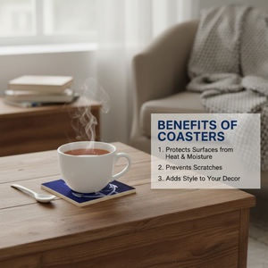 Replicartz - Posavasos de Resina Azul Plateado de Lujo |   Posavasos Cuadrado Ecológico para Mesa de Comedor, para Tazas de Café, Decoración del Hogar - Product Image 4