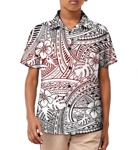Men Short Sleeve Floral Print Casual Polo Shirt Breathable 100% Polyester Regular Fit White <b>Red</b> Pattern - Product Image 6