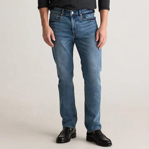Factory Direct Sales Straight Denim <b>Trousers</b> Custom <b>Light</b> Wash Men Denim Jeans - Product Image 6