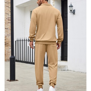 Vente en gros, ensemble sweatshirts et pantalons de survêtement à col rond, ensemble survêtement Jogger, ensemble vierge de survêtements 2 pièces en coton polaire pour hommes - Product Image 3